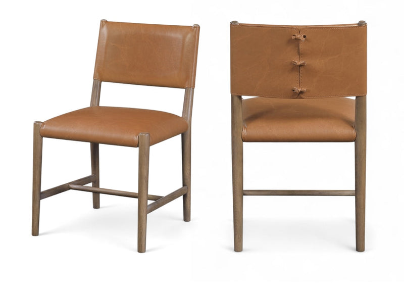 Andie Vegan Leather Upholstered Dining Chair in Cognac, Set of 2 - 88075Cognac-C