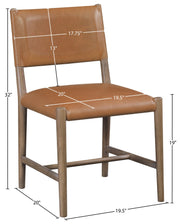 Andie Vegan Leather Upholstered Dining Chair in Cognac, Set of 2 - 88075Cognac-C