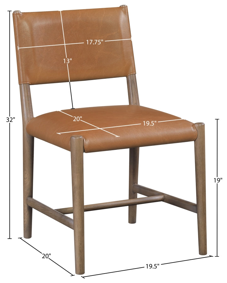 Andie Vegan Leather Upholstered Dining Chair in Cognac, Set of 2 - 88075Cognac-C