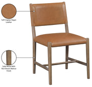 Andie Vegan Leather Upholstered Dining Chair in Cognac, Set of 2 - 88075Cognac-C