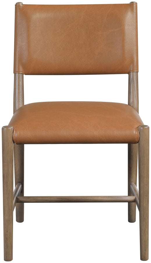 Andie Vegan Leather Upholstered Dining Chair in Cognac, Set of 2 - 88075Cognac-C