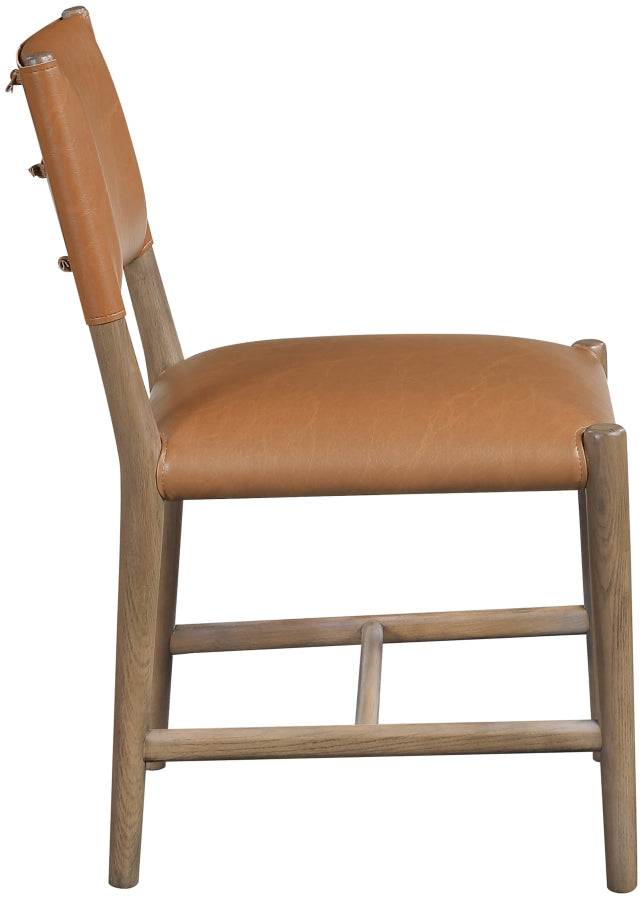 Andie Vegan Leather Upholstered Dining Chair in Cognac, Set of 2 - 88075Cognac-C