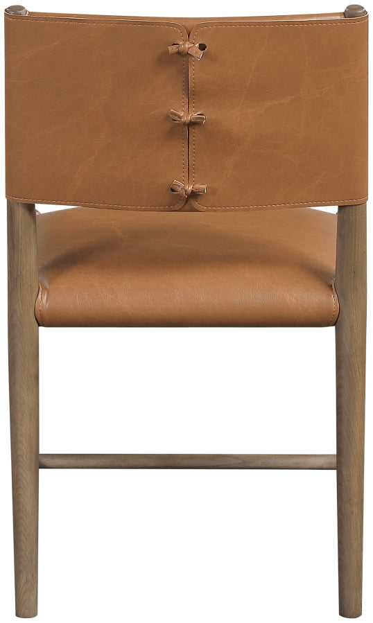 Andie Vegan Leather Upholstered Dining Chair in Cognac, Set of 2 - 88075Cognac-C