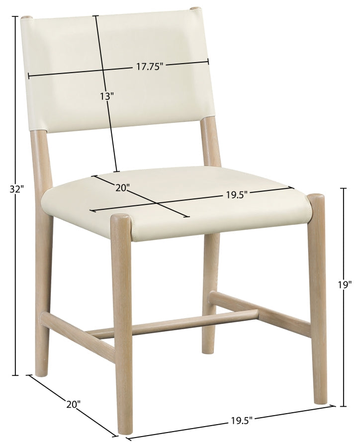 Andie Vegan Leather Upholstered Dining Chair in Cream, Set of 2 - 88074Cream-C