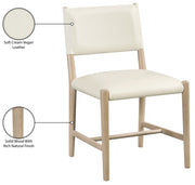 Andie Vegan Leather Upholstered Dining Chair in Cream, Set of 2 - 88074Cream-C