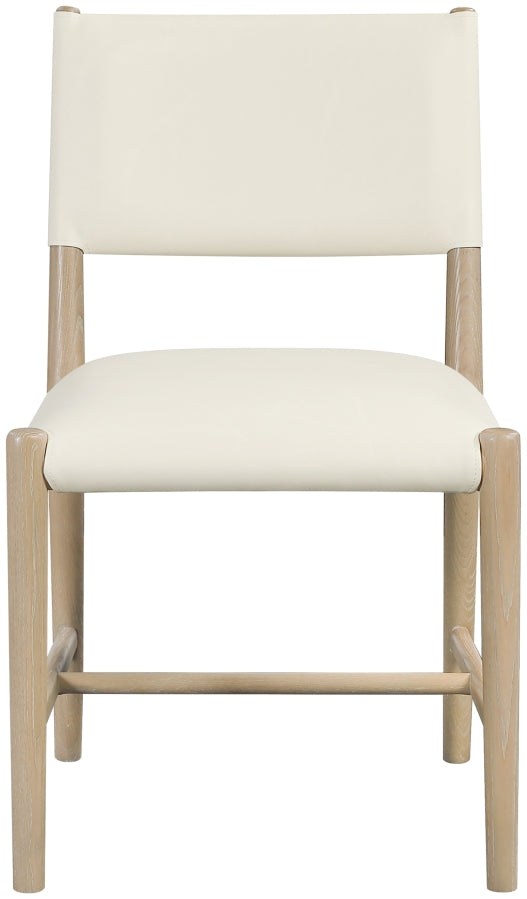 Andie Vegan Leather Upholstered Dining Chair in Cream, Set of 2 - 88074Cream-C