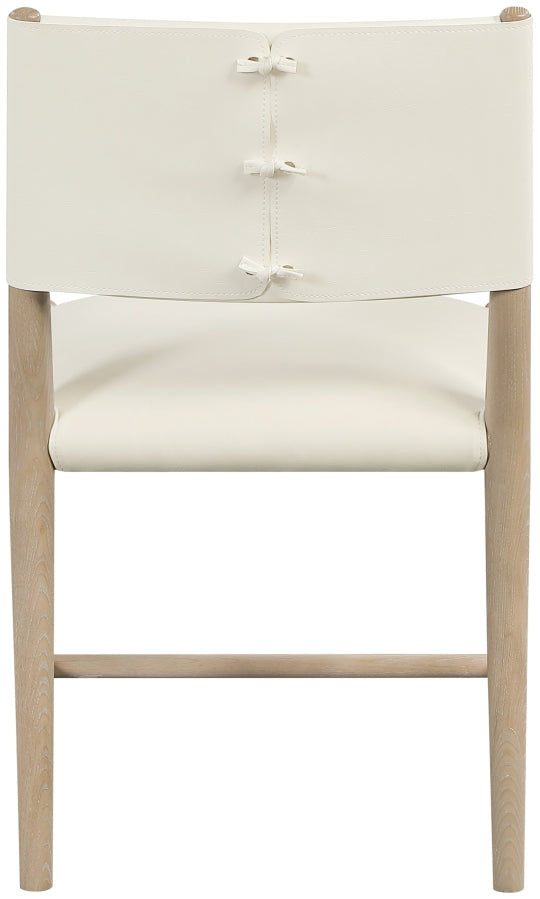 Andie Vegan Leather Upholstered Dining Chair in Cream, Set of 2 - 88074Cream-C