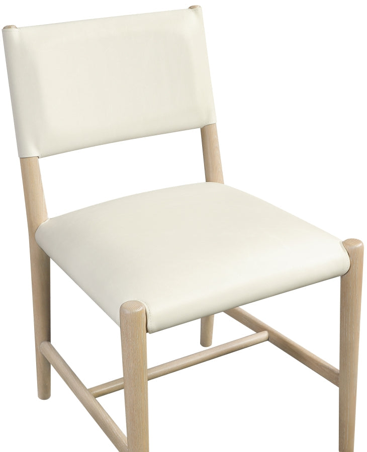 Andie Vegan Leather Upholstered Dining Chair in Cream, Set of 2 - 88074Cream-C