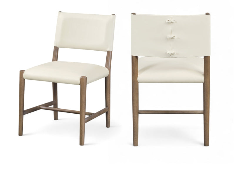 Andie Vegan Leather Upholstered Dining Chair in Cream, Set of 2 - 88075Cream-C