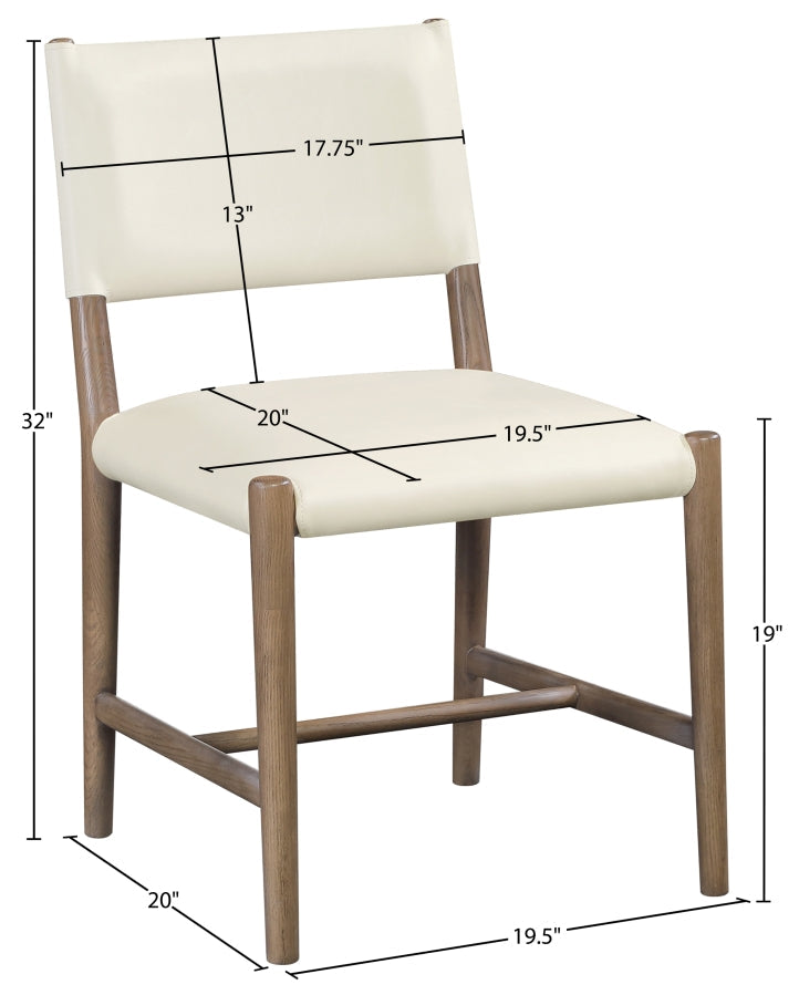 Andie Vegan Leather Upholstered Dining Chair in Cream, Set of 2 - 88075Cream-C
