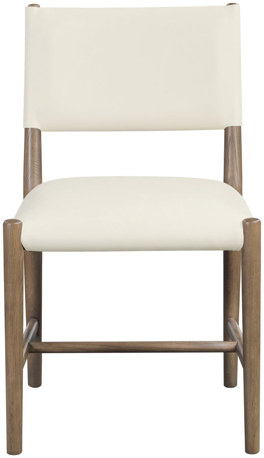 Andie Vegan Leather Upholstered Dining Chair in Cream, Set of 2 - 88075Cream-C