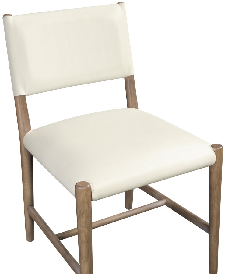 Andie Vegan Leather Upholstered Dining Chair in Cream, Set of 2 - 88075Cream-C