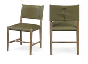 Andie Vegan Leather Upholstered Dining Chair in Olive, Set of 2 - 88075Olive-C