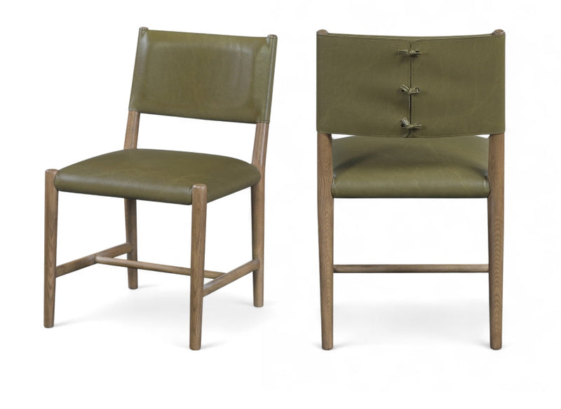 Andie Vegan Leather Upholstered Dining Chair in Olive, Set of 2 - 88075Olive-C