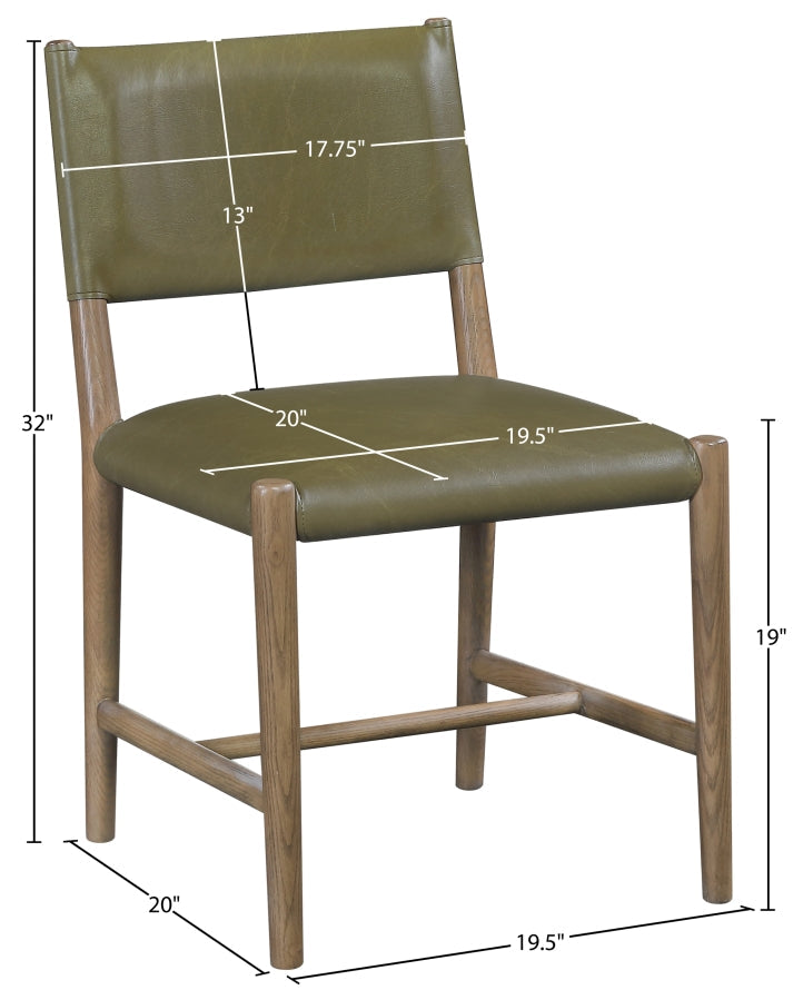Andie Vegan Leather Upholstered Dining Chair in Olive, Set of 2 - 88075Olive-C
