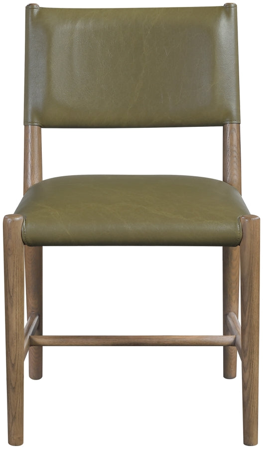 Andie Vegan Leather Upholstered Dining Chair in Olive, Set of 2 - 88075Olive-C