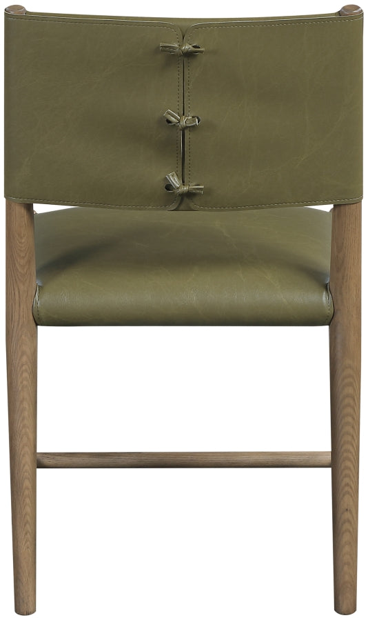 Andie Vegan Leather Upholstered Dining Chair in Olive, Set of 2 - 88075Olive-C