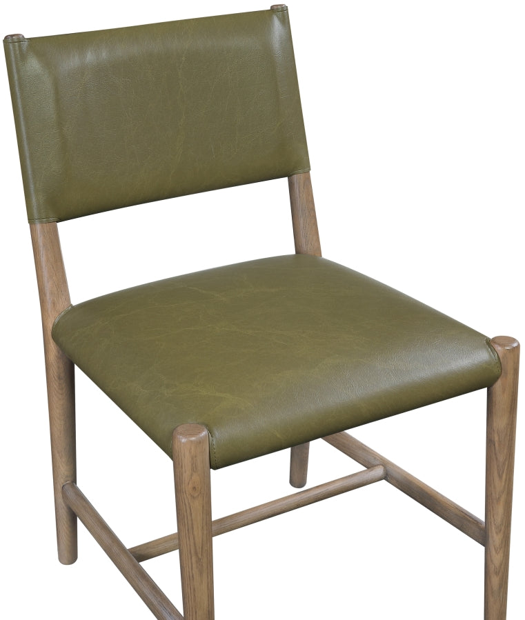 Andie Vegan Leather Upholstered Dining Chair in Olive, Set of 2 - 88075Olive-C