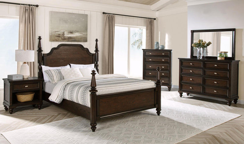 Andover 1-drawer Nightstand Bedside Table Dark Oak - 223632