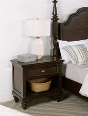 Andover 1-drawer Nightstand Bedside Table Dark Oak - 223632