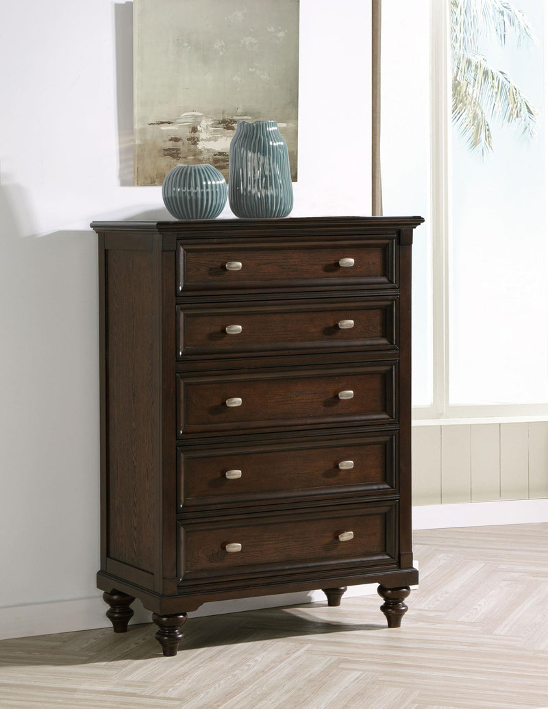 Andover 5-drawer Chest of Drawers Dark Oak - 223635