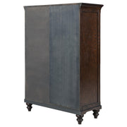 Andover 6-drawer Tempered Glass Door Chest Dark Oak - 223637