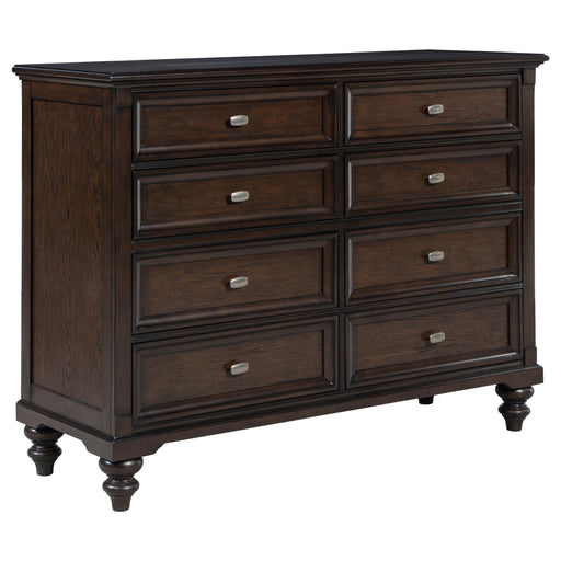 Andover 8-drawer Dresser Cabinet Dark Oak - 223633
