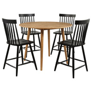 Andrews 5-piece Round Counter Dining Set Light Ash and Black - 122508-S5B