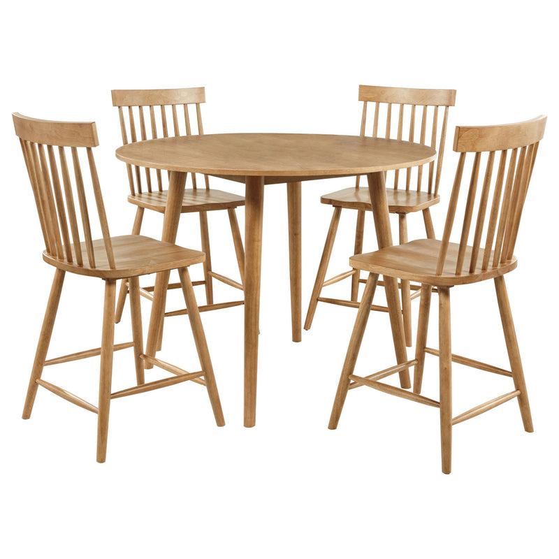 Andrews 5-piece Round Counter Height Dining Set Light Ash - 122508-S5