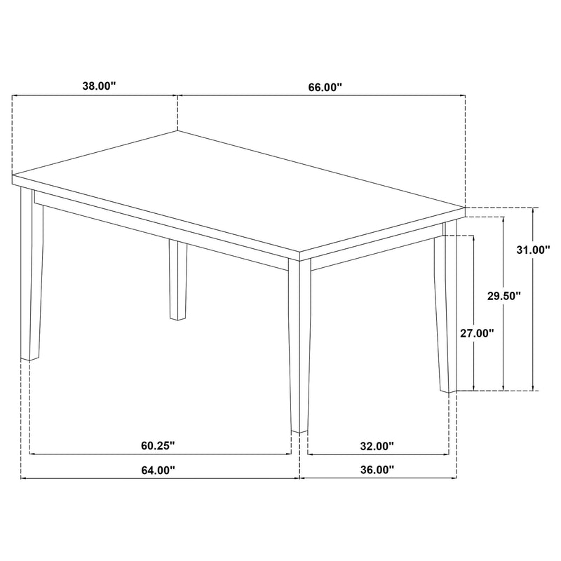 Andrews 66-inch Rectangular Dining Table Light Ash and White - 122501