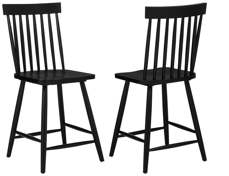 Andrews Windsor Counter Height Dining Side Chair Black (Set of 2) - 122509BLK