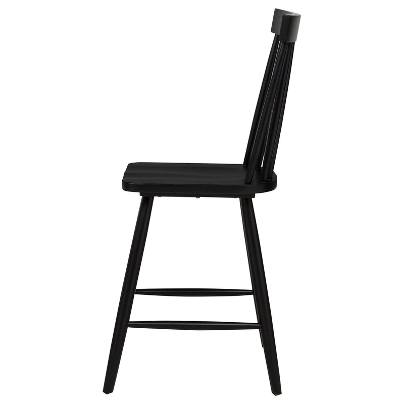 Andrews Windsor Counter Height Dining Side Chair Black (Set of 2) - 122509BLK