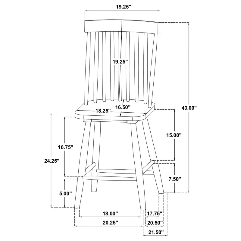 Andrews Windsor Counter Height Dining Side Chair Light Ash (Set of 2) - 122509