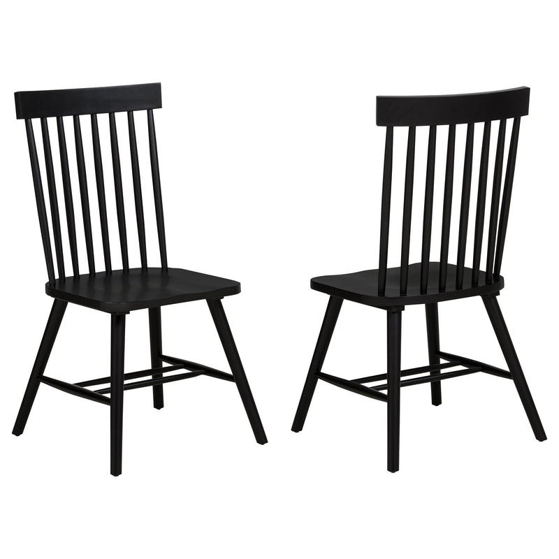Andrews Windsor Spindle Back Dining Side Chair Black (Set of 2) - 122502BLK