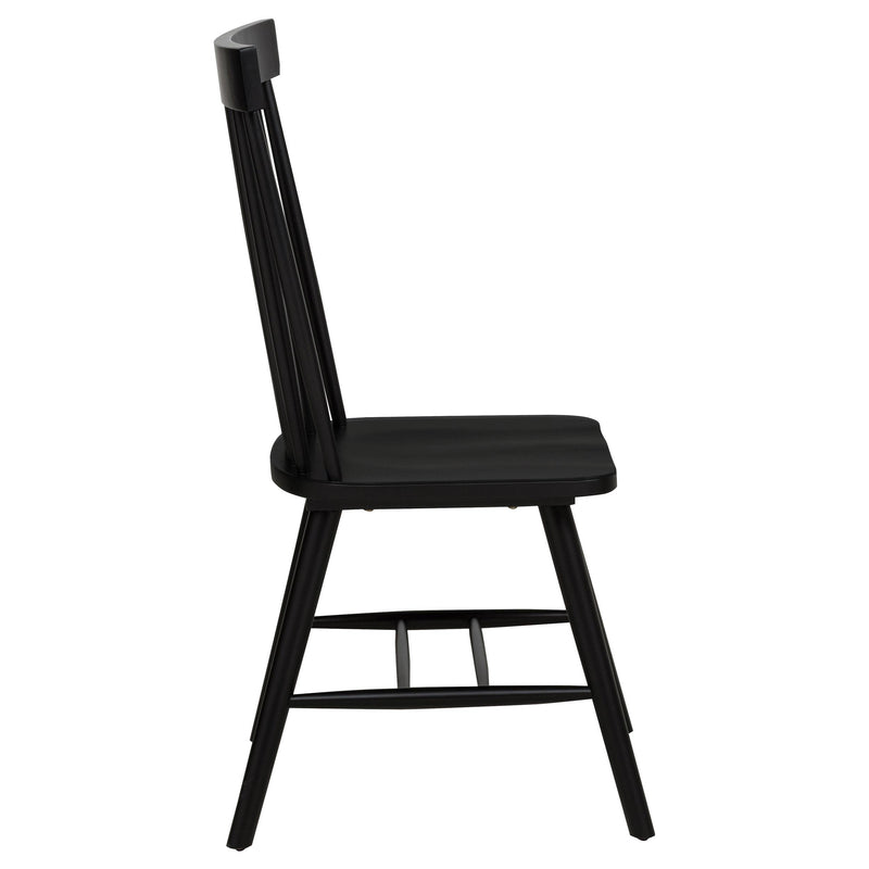 Andrews Windsor Spindle Back Dining Side Chair Black (Set of 2) - 122502BLK