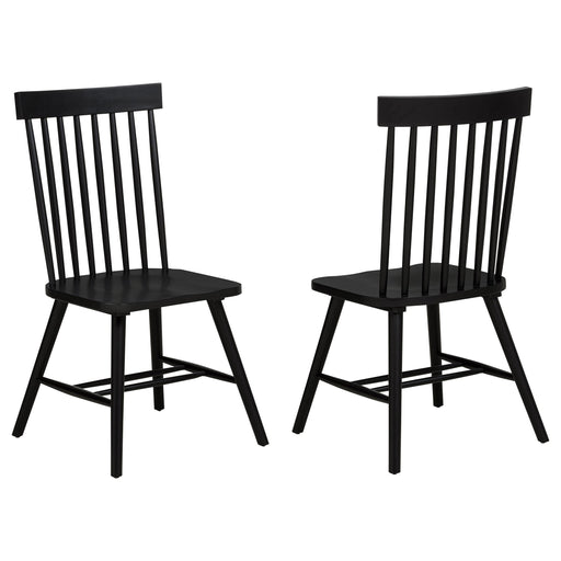 Andrews Windsor Spindle Back Dining Side Chair Black (Set of 2) - 122502BLK