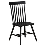 Andrews Windsor Spindle Back Dining Side Chair Black (Set of 2) - 122502BLK