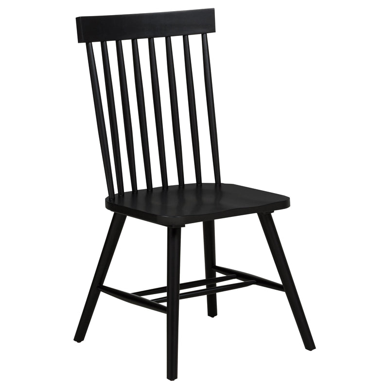 Andrews Windsor Spindle Back Dining Side Chair Black (Set of 2) - 122502BLK