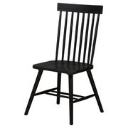 Andrews Windsor Spindle Back Dining Side Chair Black (Set of 2) - 122502BLK