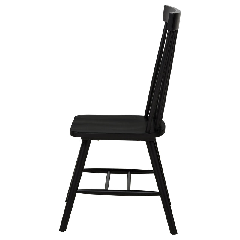 Andrews Windsor Spindle Back Dining Side Chair Black (Set of 2) - 122502BLK