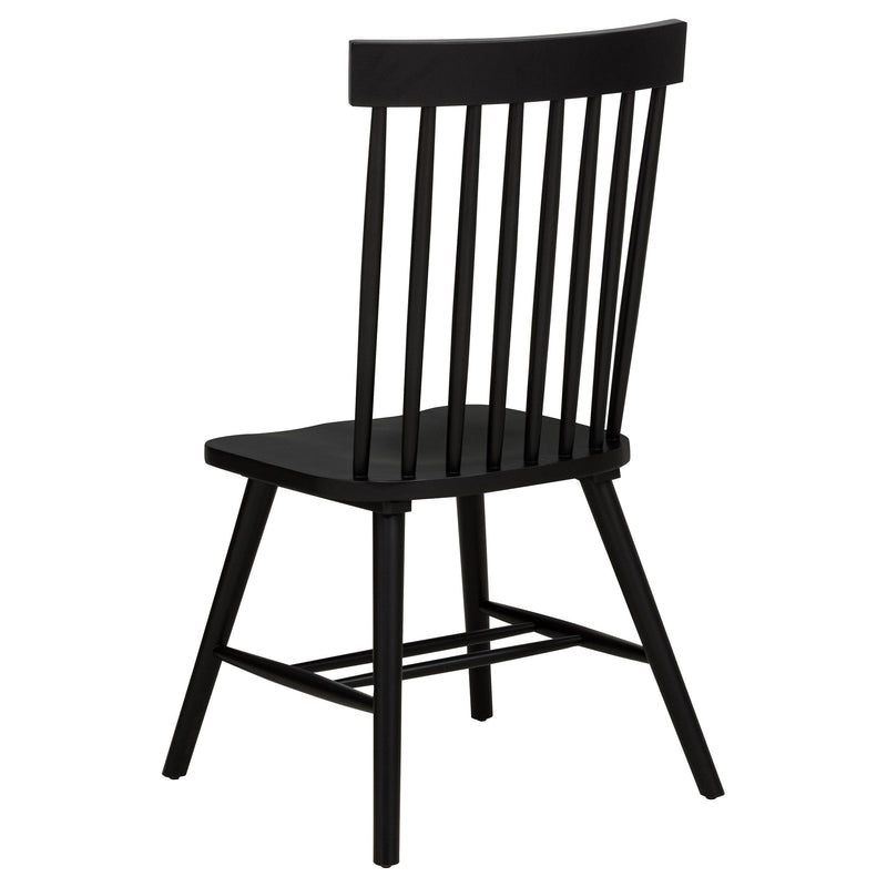 Andrews Windsor Spindle Back Dining Side Chair Black (Set of 2) - 122502BLK