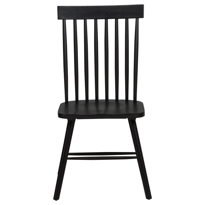 Andrews Windsor Spindle Back Dining Side Chair Black (Set of 2) - 122502BLK