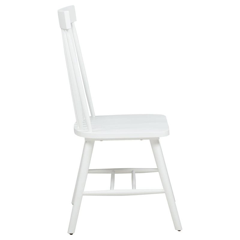 Andrews Windsor Spindle Back Dining Side Chair White (Set of 2) - 122502WHT