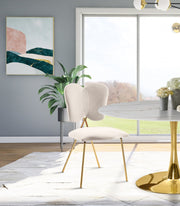 Angel Velvet Upholstered Dining Chair in Cream, Set of 2 - 780Cream-C