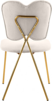 Angel Velvet Upholstered Dining Chair in Cream, Set of 2 - 780Cream-C