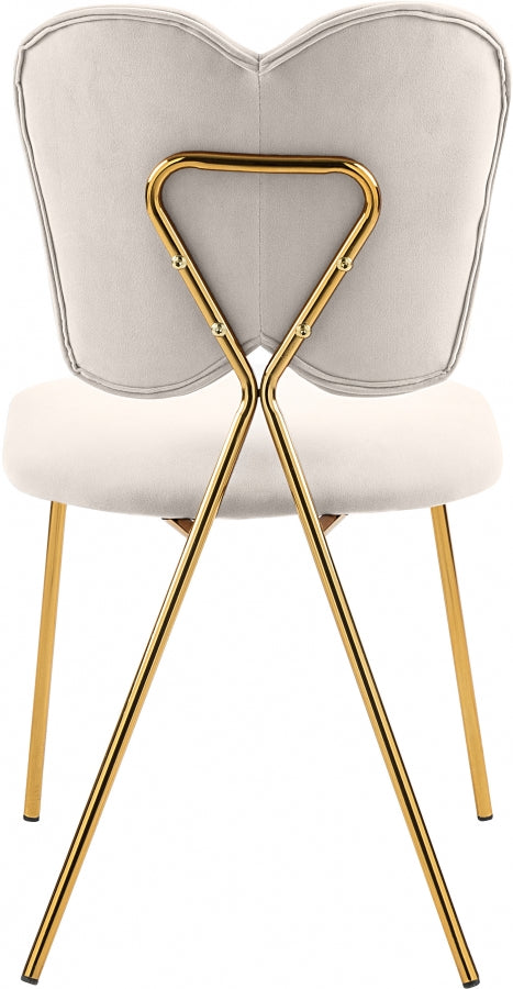 Angel Velvet Upholstered Dining Chair in Cream, Set of 2 - 780Cream-C