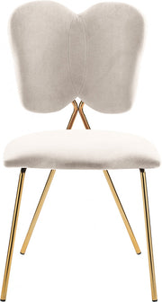 Angel Velvet Upholstered Dining Chair in Cream, Set of 2 - 780Cream-C