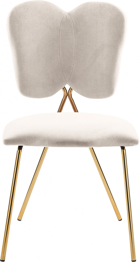 Angel Velvet Upholstered Dining Chair in Cream, Set of 2 - 780Cream-C