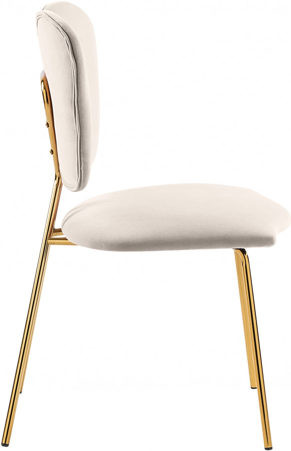 Angel Velvet Upholstered Dining Chair in Cream, Set of 2 - 780Cream-C