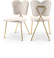 Angel Velvet Upholstered Dining Chair in Cream, Set of 2 - 780Cream-C